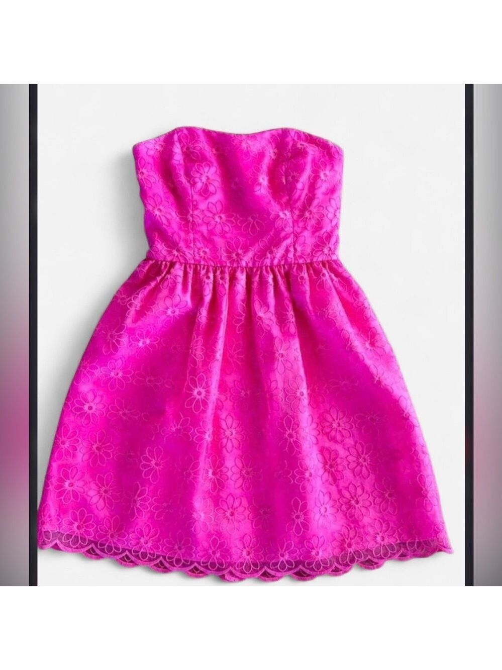 Lilly Pulitzer Saavy Organza Floral Strapless Mini Dress-Size 0-like new - Picture 3 of 6